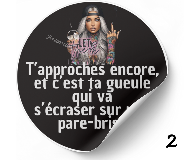 Stickers voiture &quot; me colle pas &quot; autocollant humour voiture