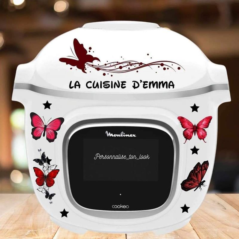 Stickers pour Cookeo papillons Rouge autocollant cookeo