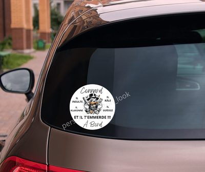 Stickers voiture connard à bord autocollant voiture humour Picsou