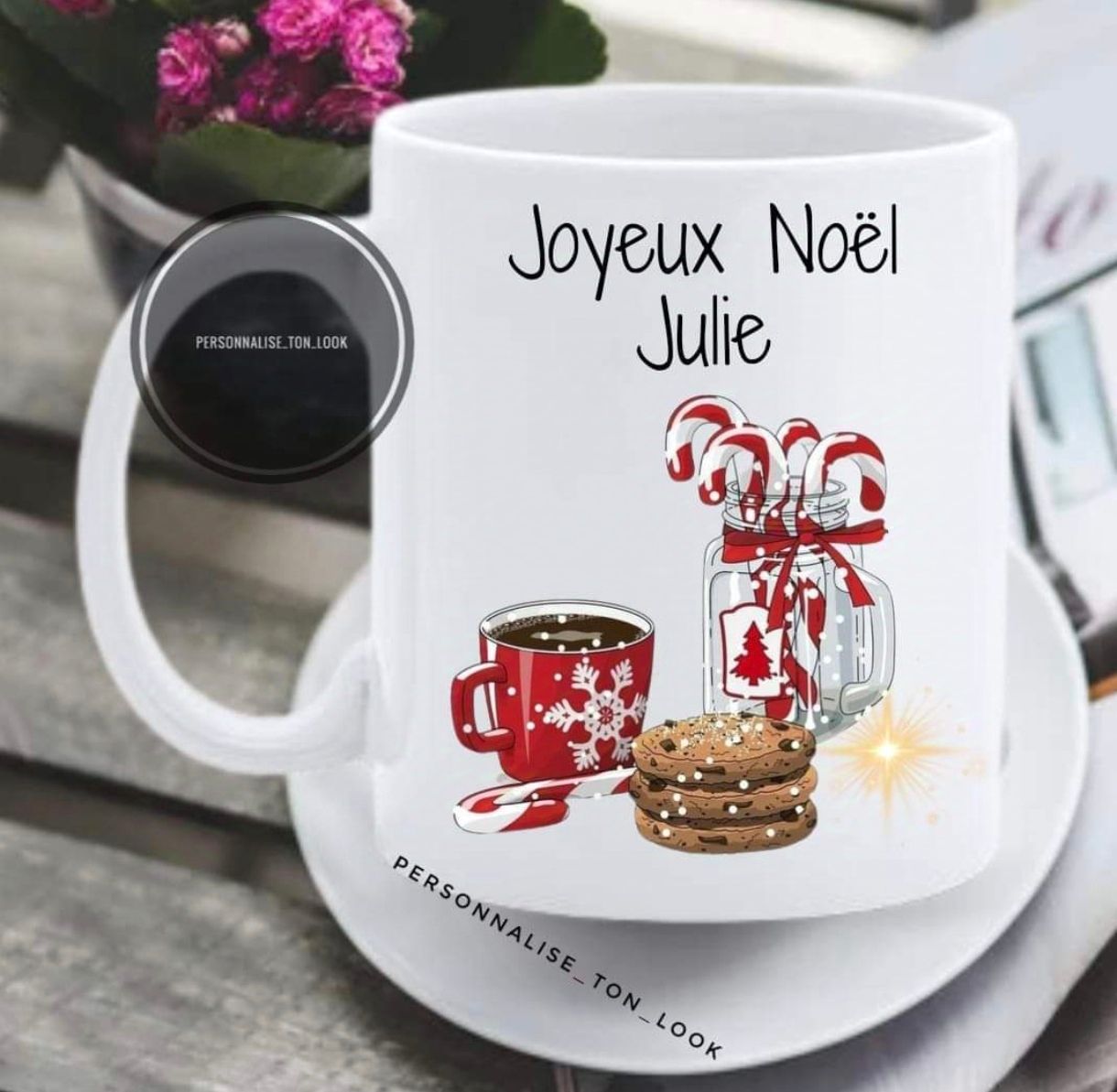 Mug joyeux Noël personnalisable