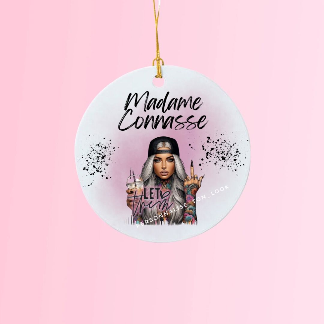 Porte clé Madame connasse Tattoo accessoire rétroviseur voiture
