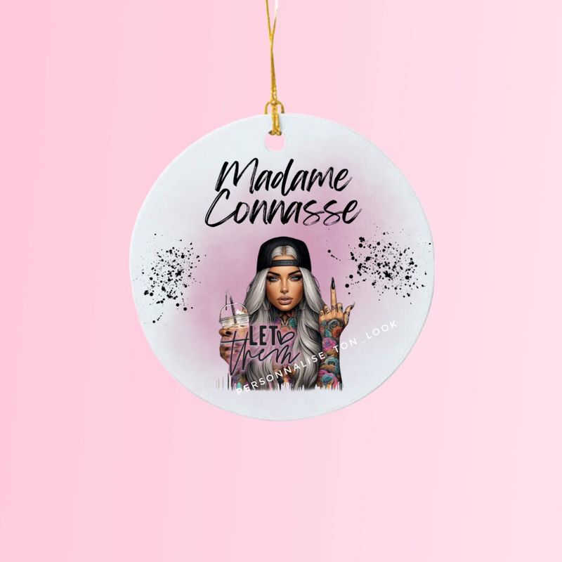 Porte clé Madame connasse Tattoo accessoire rétroviseur voiture