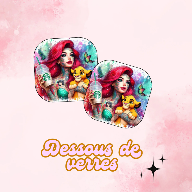 Dessous de verre Ariel &amp; Simba