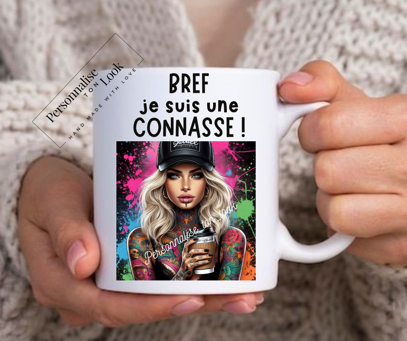 Mug humour &quot; Bref je suis une connasse&quot; Blonde