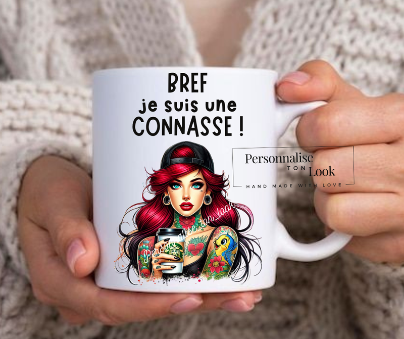 Mug humour &quot; Bref je suis une connasse &quot; Ariel tattoo