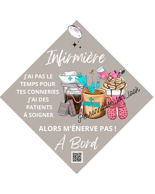 Plaque ventouse voiture infirmière