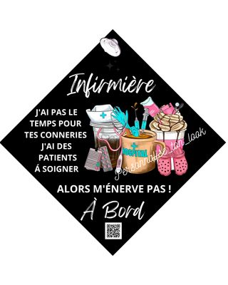 Plaque ventouse voiture infirmière