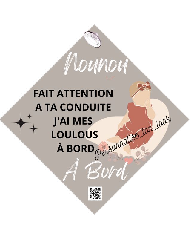 Plaque voiture Nounou