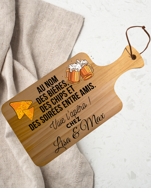 Planche apéro personnalisées chips et bière