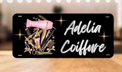 Plaque personnalisée coiffeuse salon de coiffure