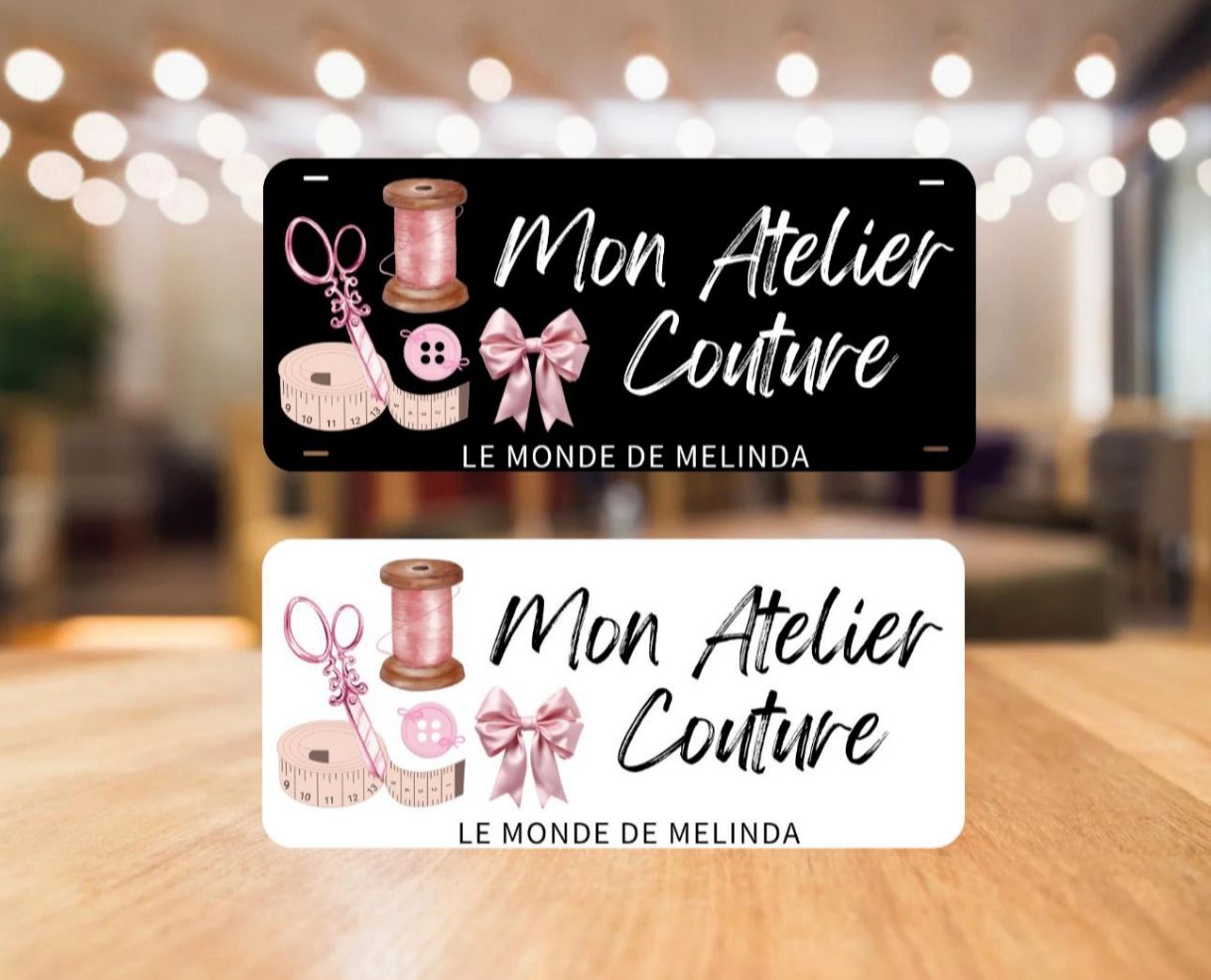 Plaque personnalisée Atelier couture 
