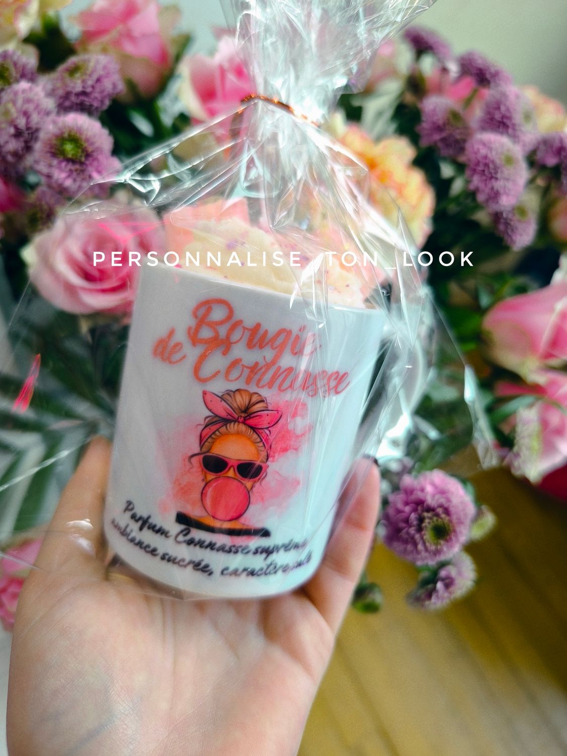 Bougie parfumée &quot; Bougie de Connasse&quot; – senteur Barbe à Papa 