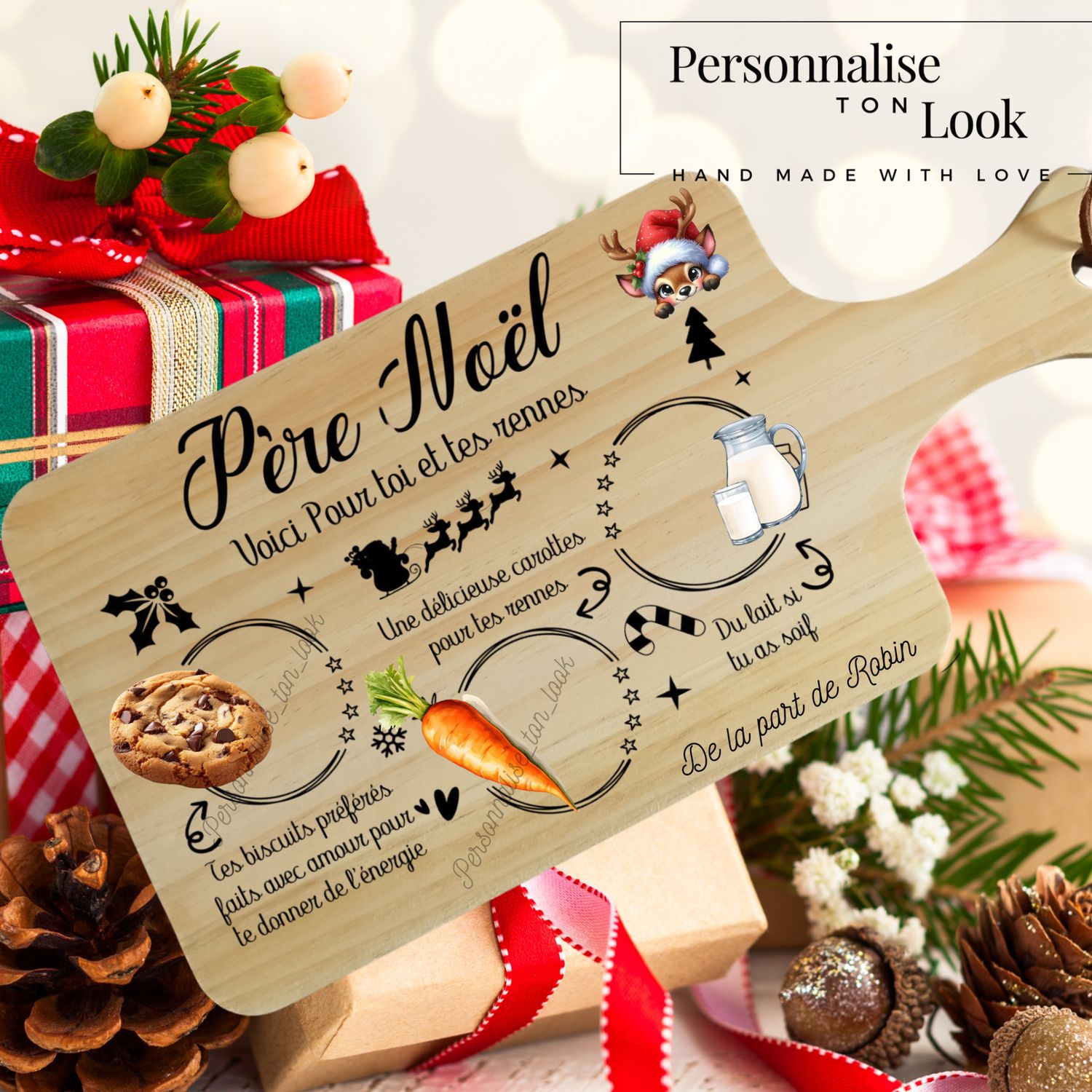 Planche personnalisée du Père Noël 