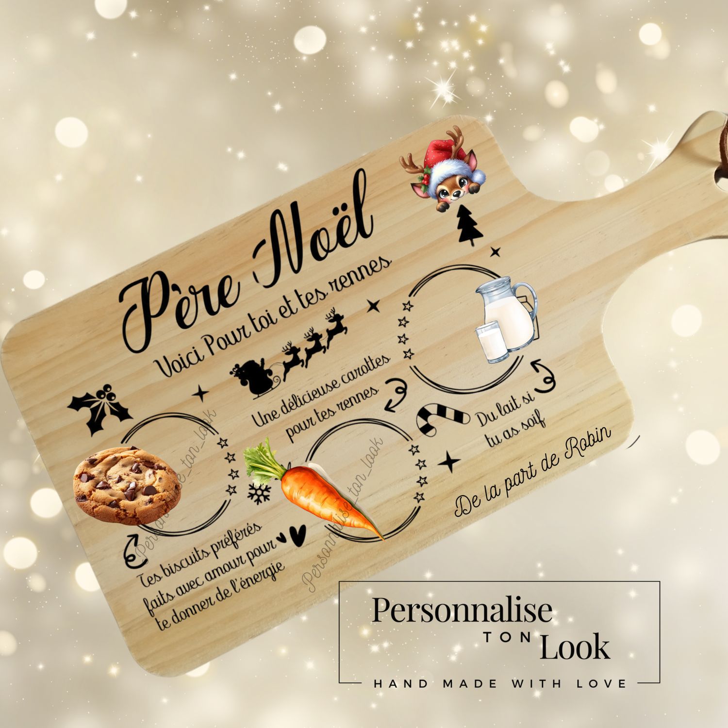 Planche personnalisée du Père Noël 