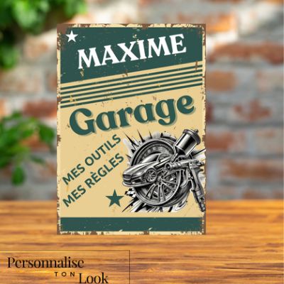 Plaque métal personnalisable garage