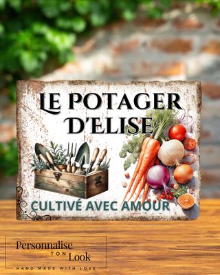 Plaque vintage personnalisé potager