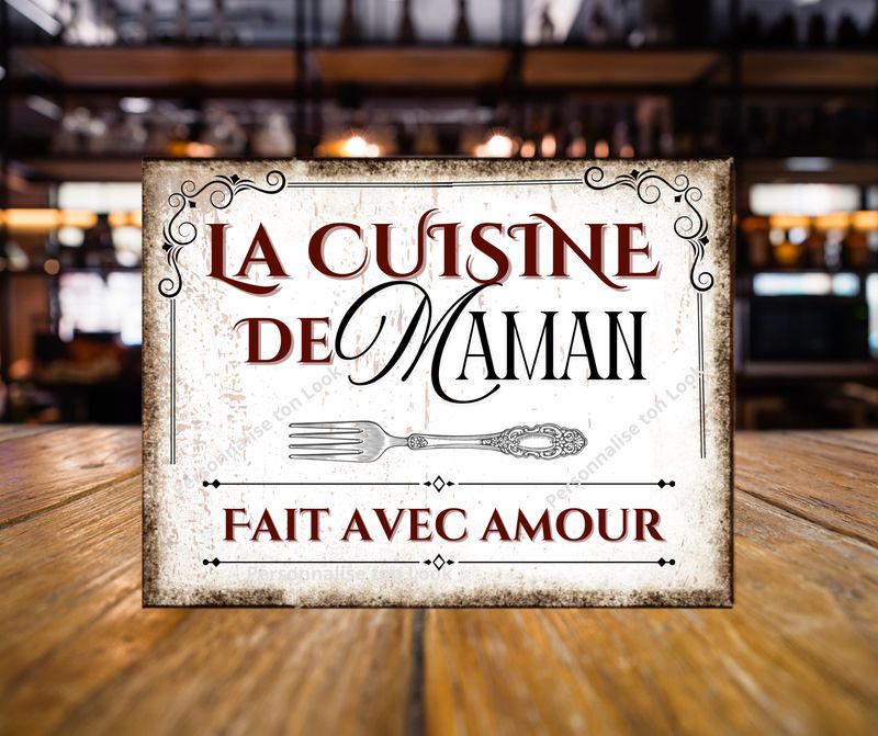 Plaque metal vintage cuisine