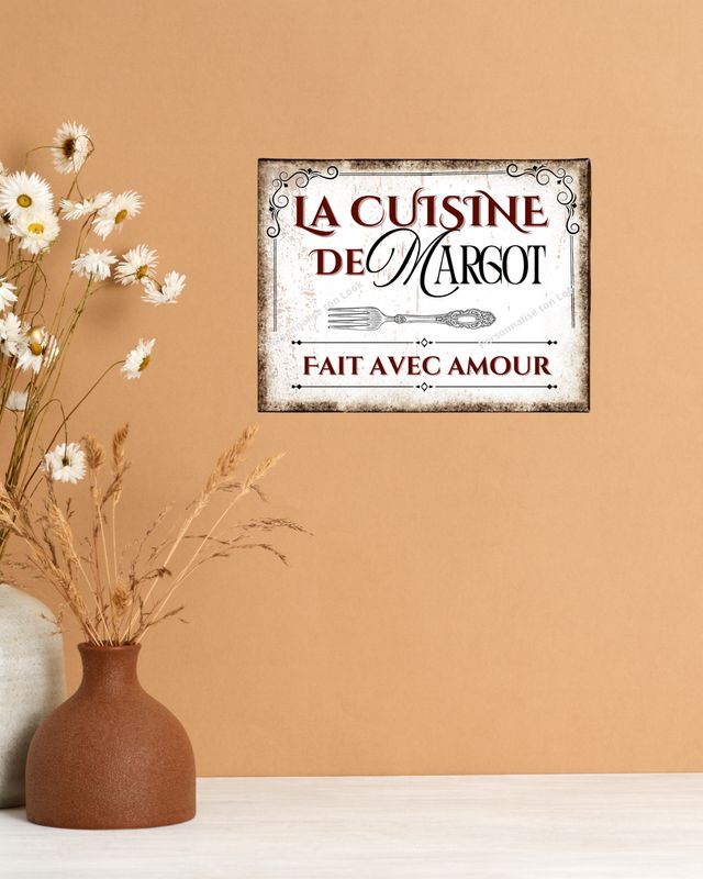 Plaque metal vintage cuisine