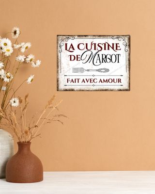 Plaque metal vintage cuisine
