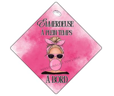 Plaque voiture Emmerdeuse blonde 