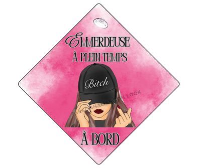 Plaque voiture Emmerdeuse Bitch