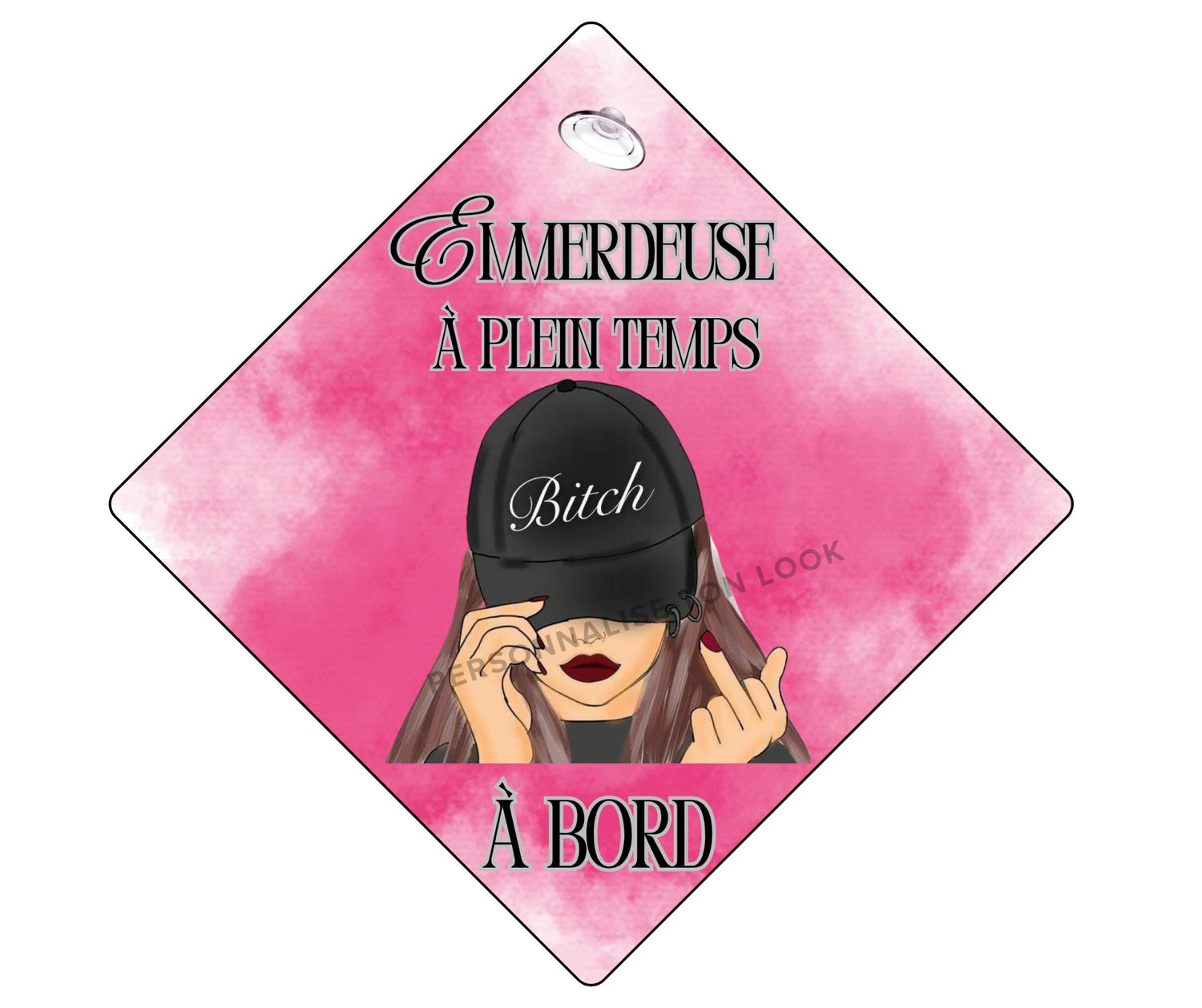 Plaque voiture Emmerdeuse Bitch