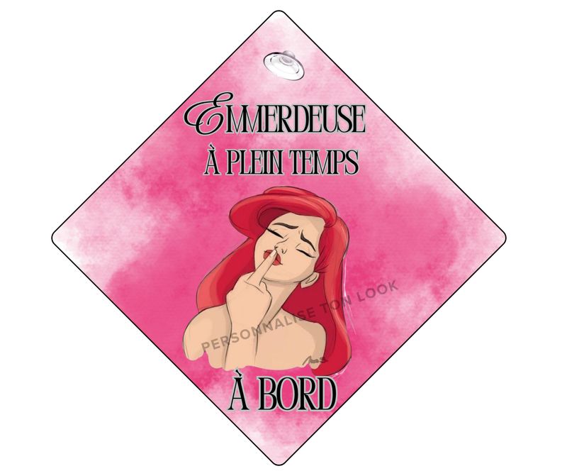 Plaque voiture Emmerdeuse à plein temps Princesse