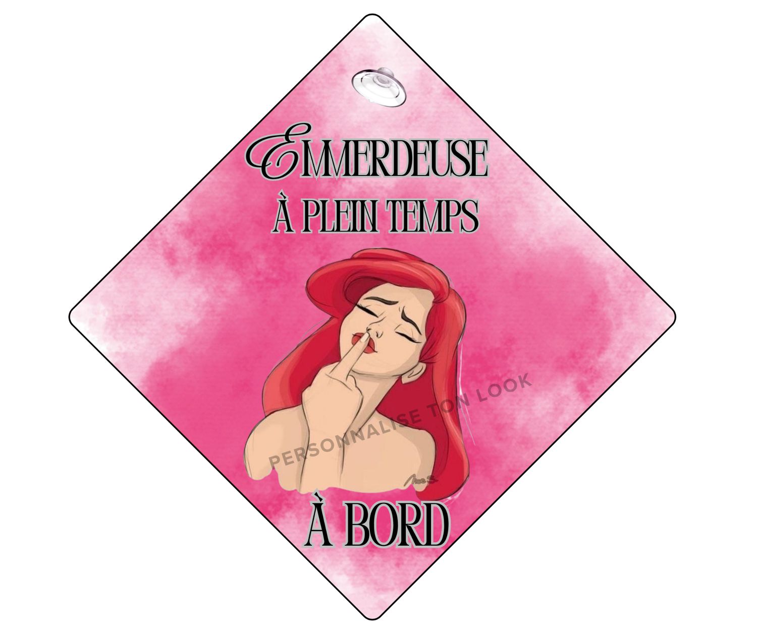 Plaque voiture Emmerdeuse à plein temps Princesse