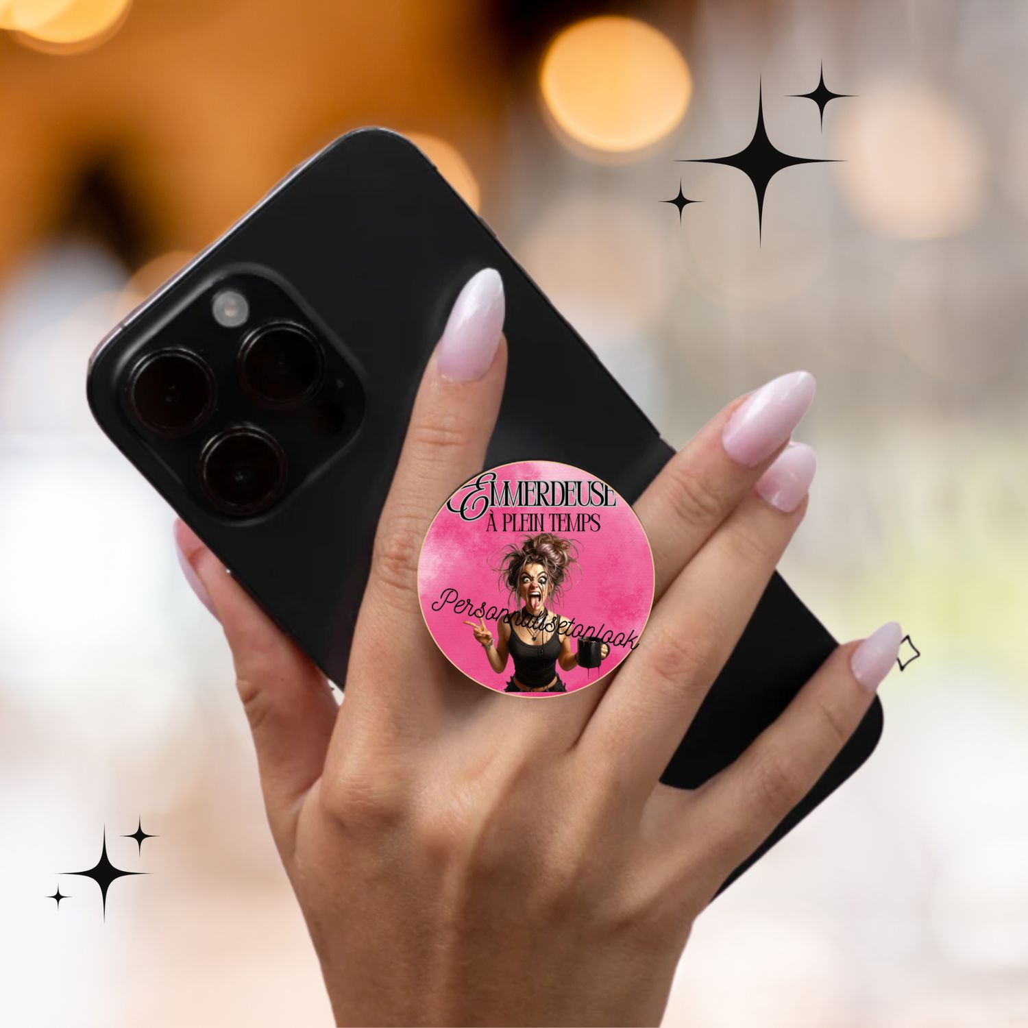 Phone grip poignet téléphone Emmerdeuse / connasse