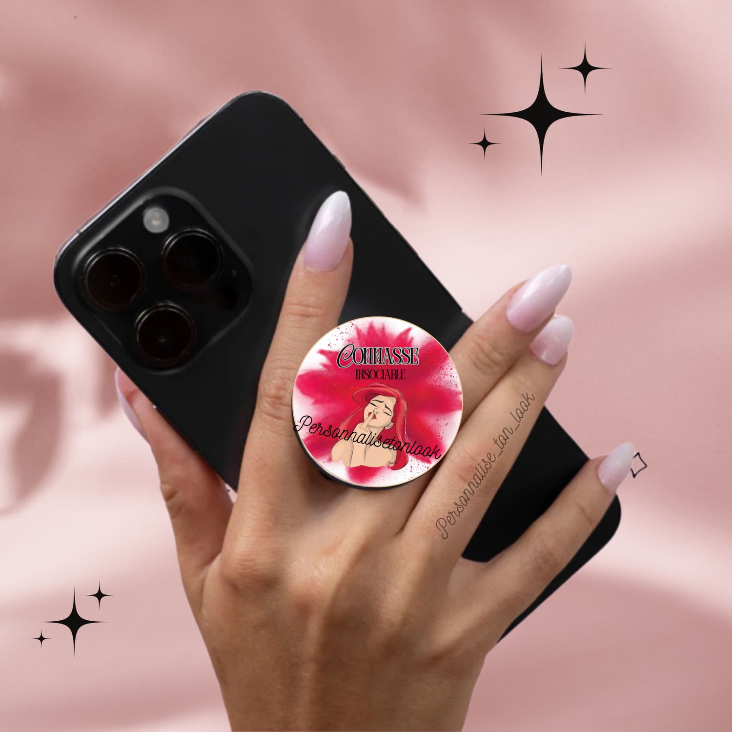 Phone grip poignet téléphone Emmerdeuse / connasse