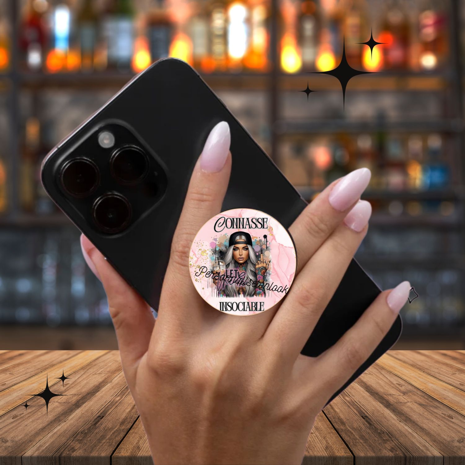 Phone grip poignet téléphone Emmerdeuse / connasse