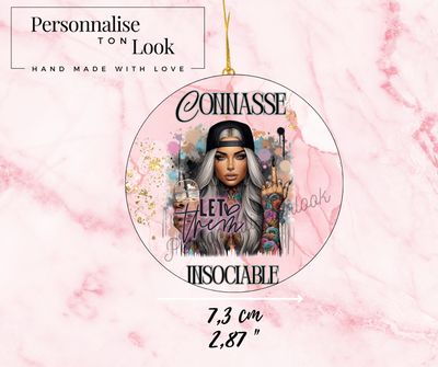 Porte clé Connasse insociable tattoo déco rétroviseur voiture