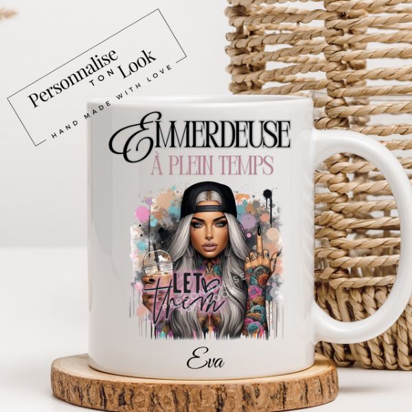 Mug Emmerdeuse à plein temps Tattoo girl
