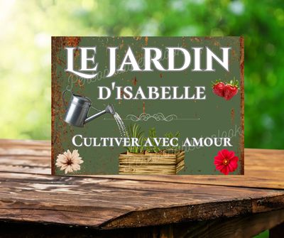 Plaque Jardin personnalisé en metal