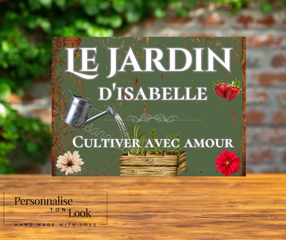 Plaque Jardin personnalisé en metal