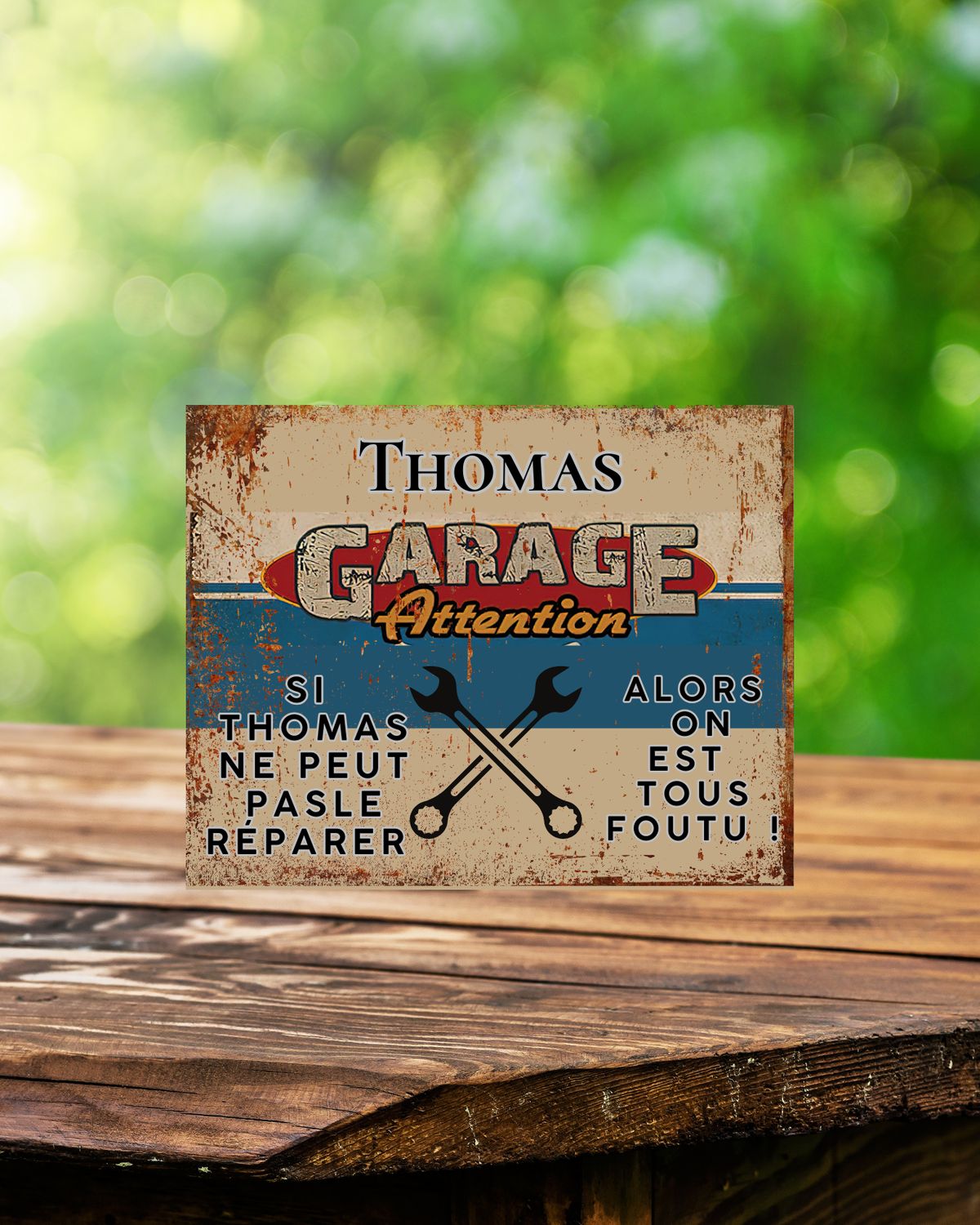 Plaque garage personnalisé en métal