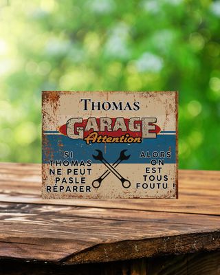 Plaque garage personnalisé en métal