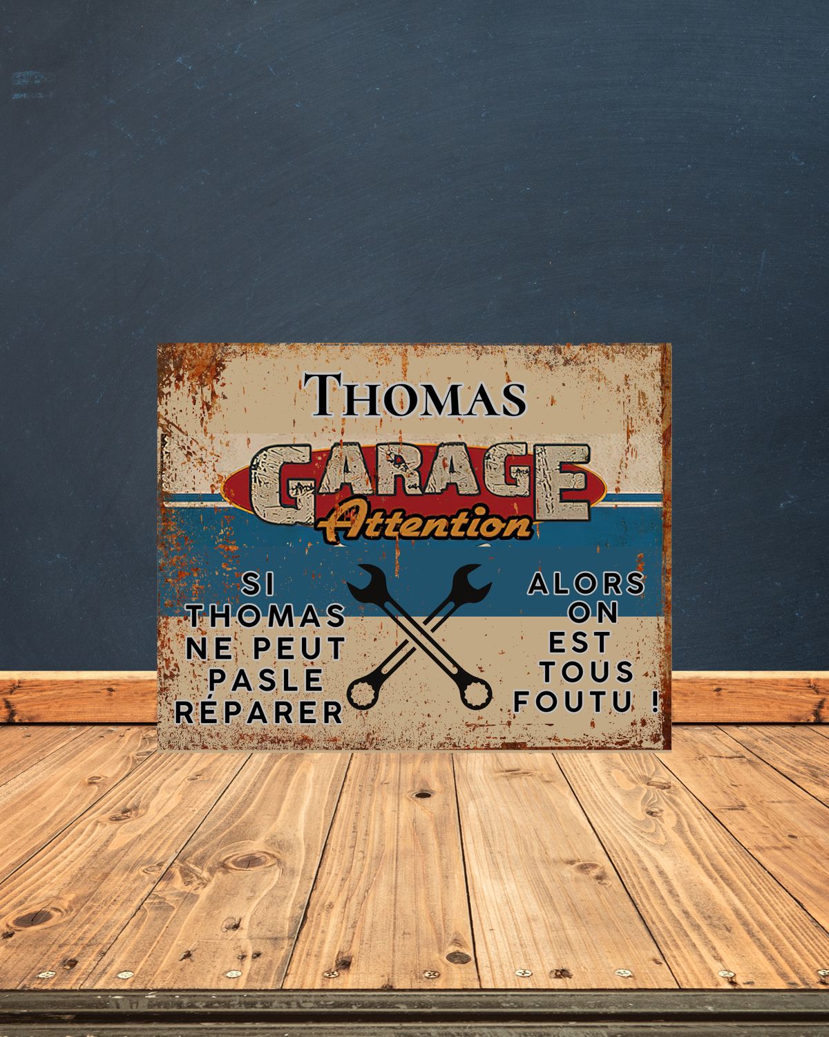 Plaque garage personnalisé en métal