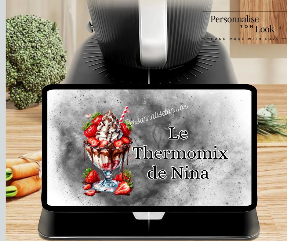 Protège écran Thermomix TM7 personnalisé Glace fraises