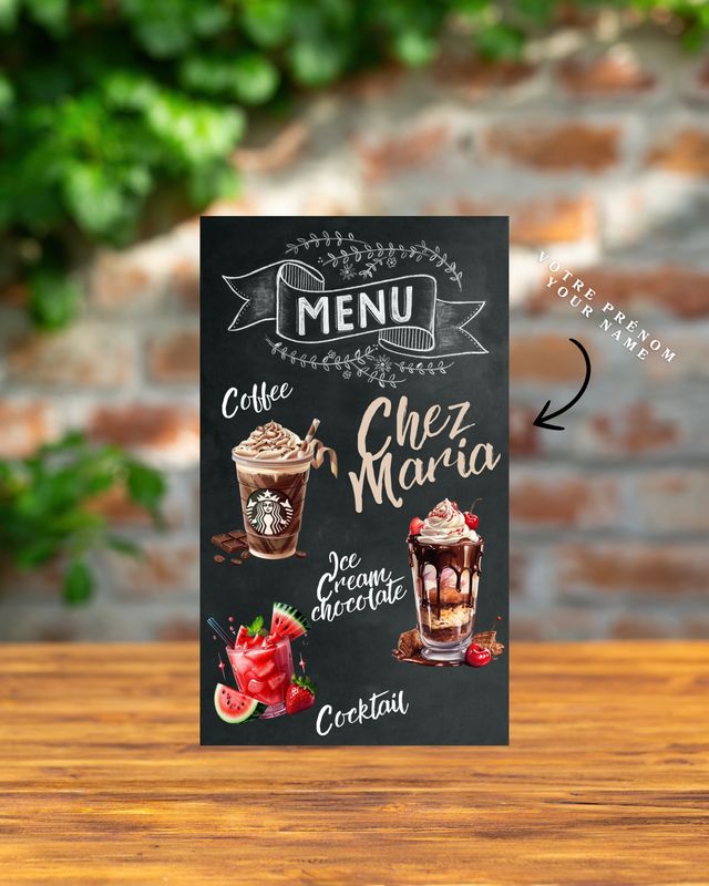 Plaque personnalisée vintage Menu