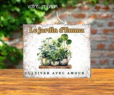 Plaque personnalisée Jardin