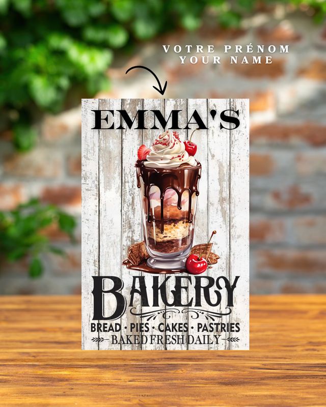 Plaque personnalisée Bakery Boulangerie
