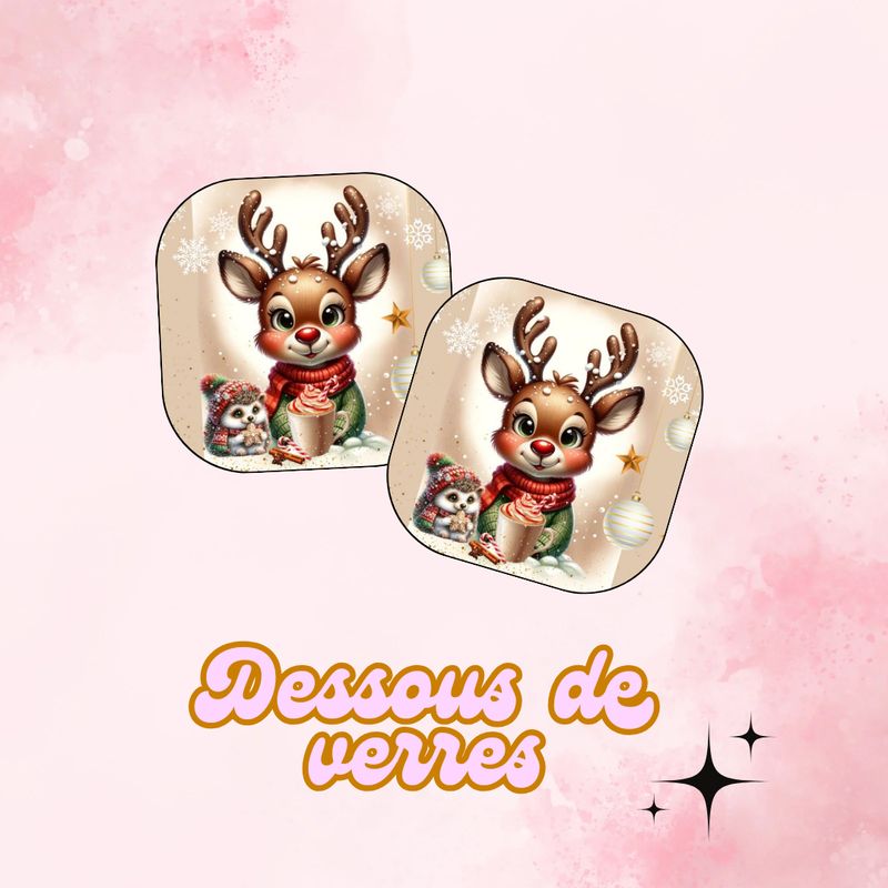 Dessous de verre Renne de Noël