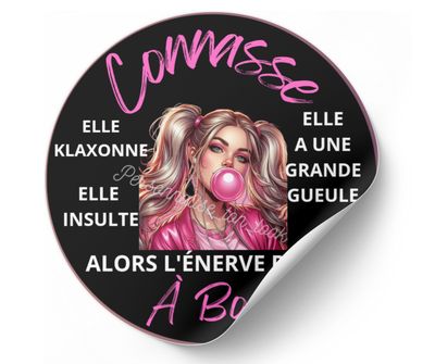Stickers pour voiture Connasse à bord blonde