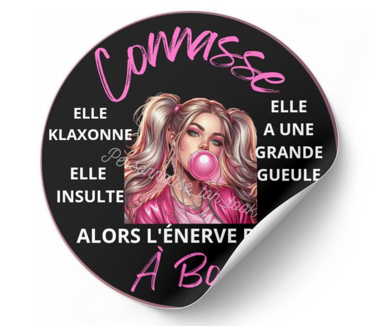 Stickers pour voiture Connasse à bord blonde