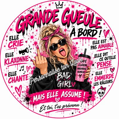 Sticker voiture grande gueule , autocollant voiture grande gueule