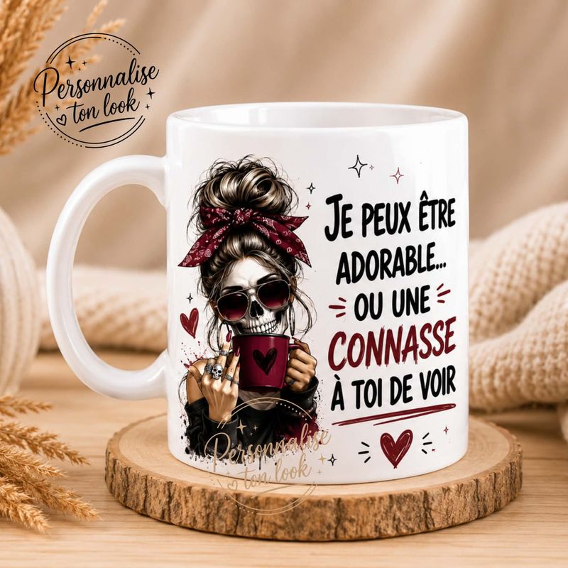 Mug connasse Humour Femme “Adorable ou Connasse” – Tasse Drôle &amp; Originale