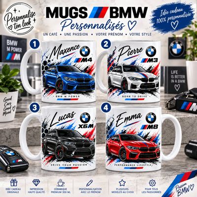 Mug Voiture BMW Personnalisé avec Prénom – Cadeau Passionné Automobile bmw