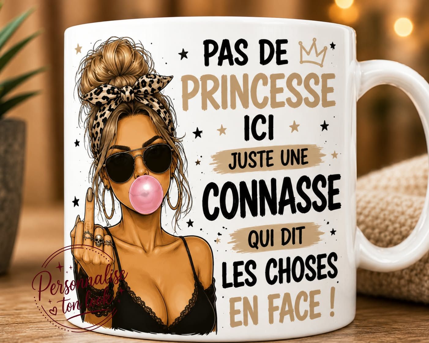 Mug Connasse tasse Humour Femme “Pas de Princesse Ici” – Tasse Femme Sans Filtre