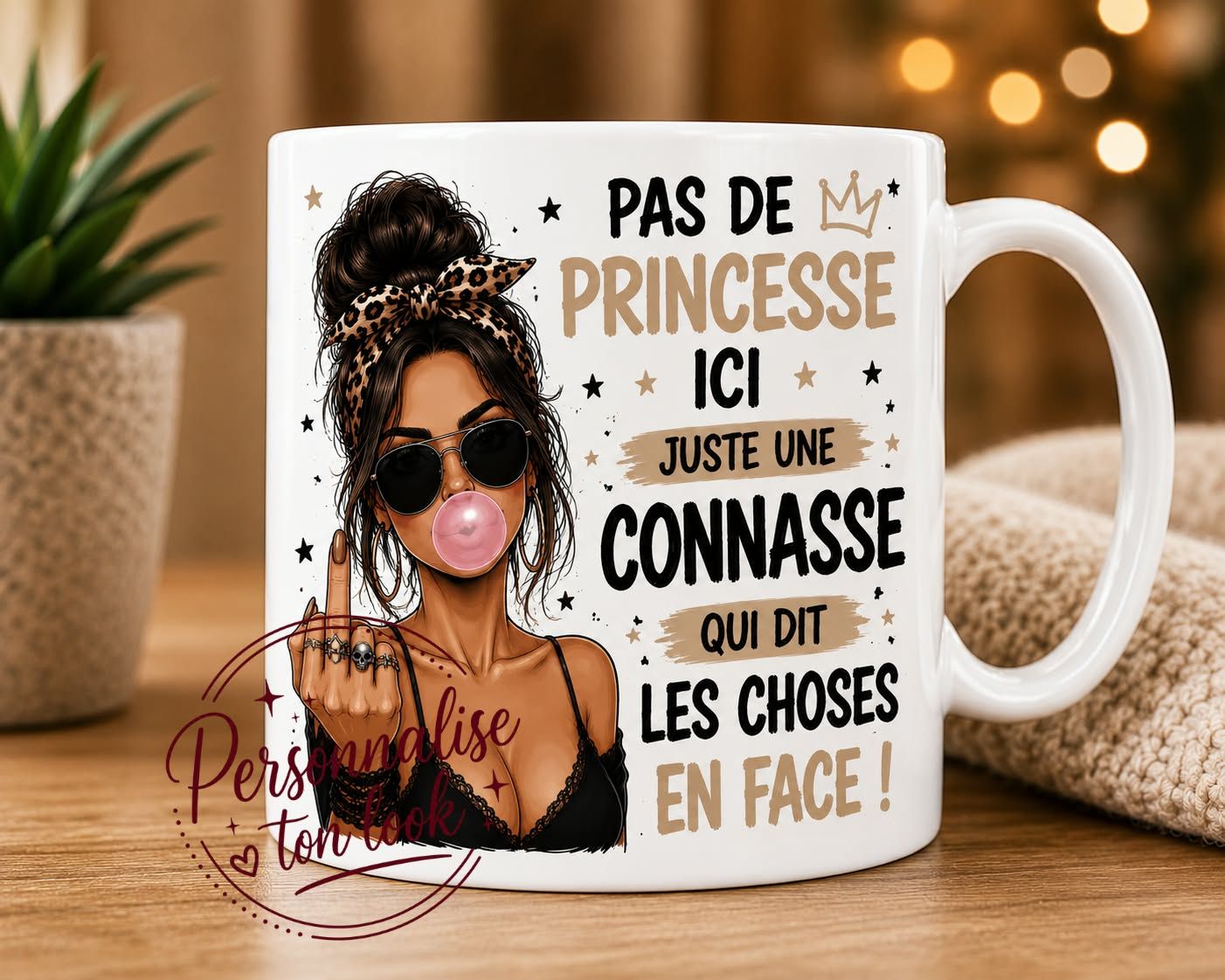 Mug Connasse tasse Humour Femme “Pas de Princesse Ici” – Tasse Femme Sans Filtre
